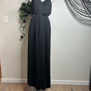 Express Elegant Black Pleated Maxi Dress